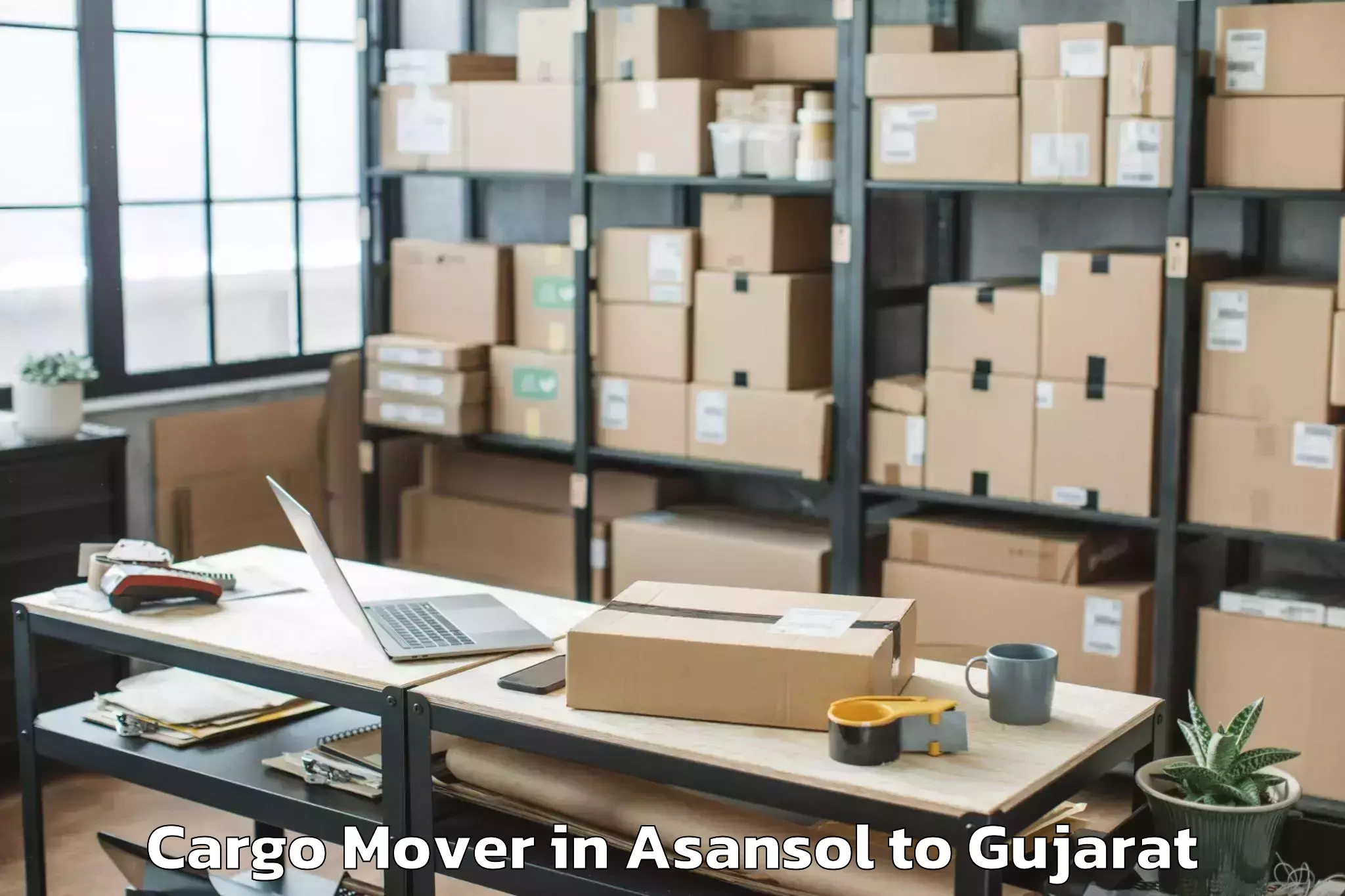 Top Asansol to Khambhaliya Cargo Mover Available